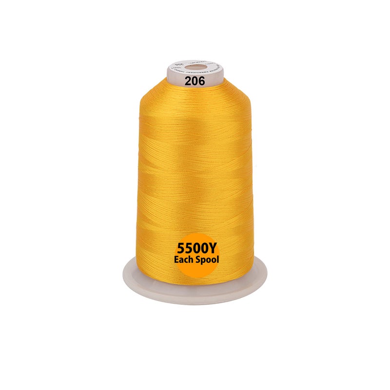 Simthread - 33 Selections - Various Assorted Color Packs of Polyester Embroidery Machine Thread Huge Spool 5500Y for All Sewing Embroidery Machines - Deep Gold - Image 4